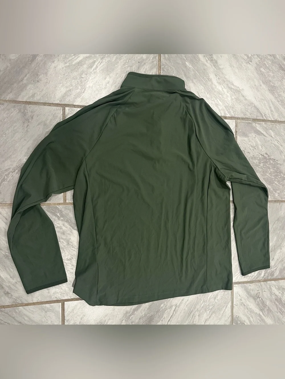 NWT Ben Sherman Sport Mens Green 1/4 Zip Mock Neck UPF 50 Stretch Top L